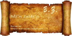 Bán Zalán névjegykártya