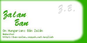 zalan ban business card